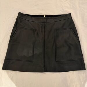 Ted Baker Black Leather Mini Skirt